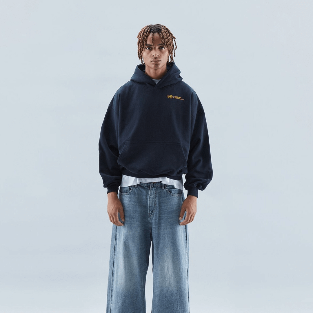 Oversized Pullover Hoodie with Extended Body Length and Full Coverage Sleeves