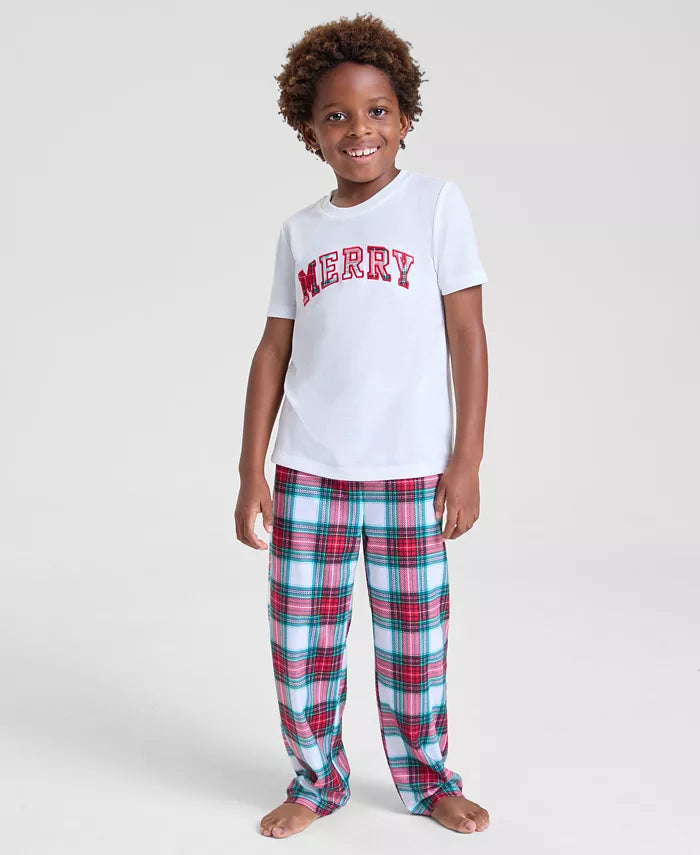 Children Holiday Pajama Pants with Elastic Waist and Ankle Coverage