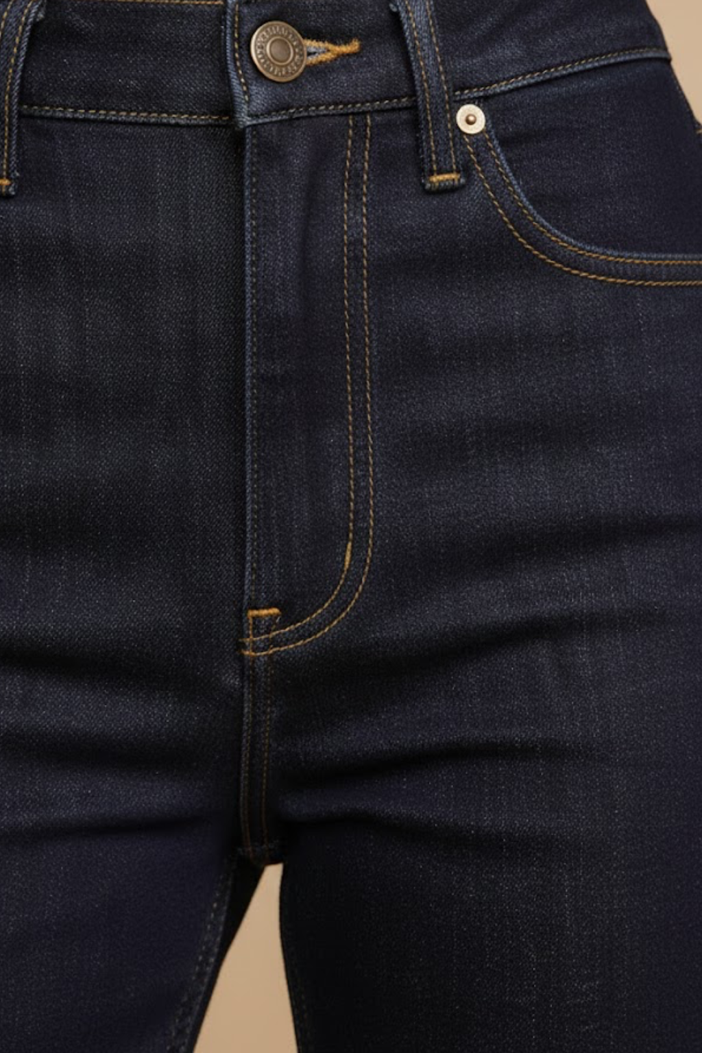 Women’s Low Waist Flare Jeans – Full Length Wide Leg Denim Style in Dark Blue