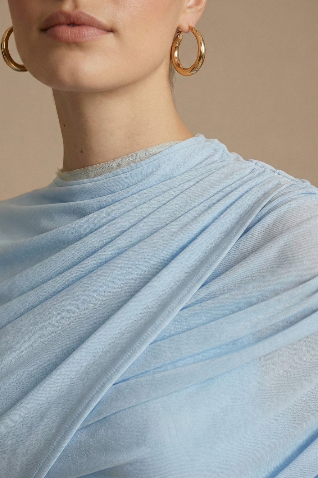 Women’s Asymmetrical Pleated Maxi Dress with Draped Bodice