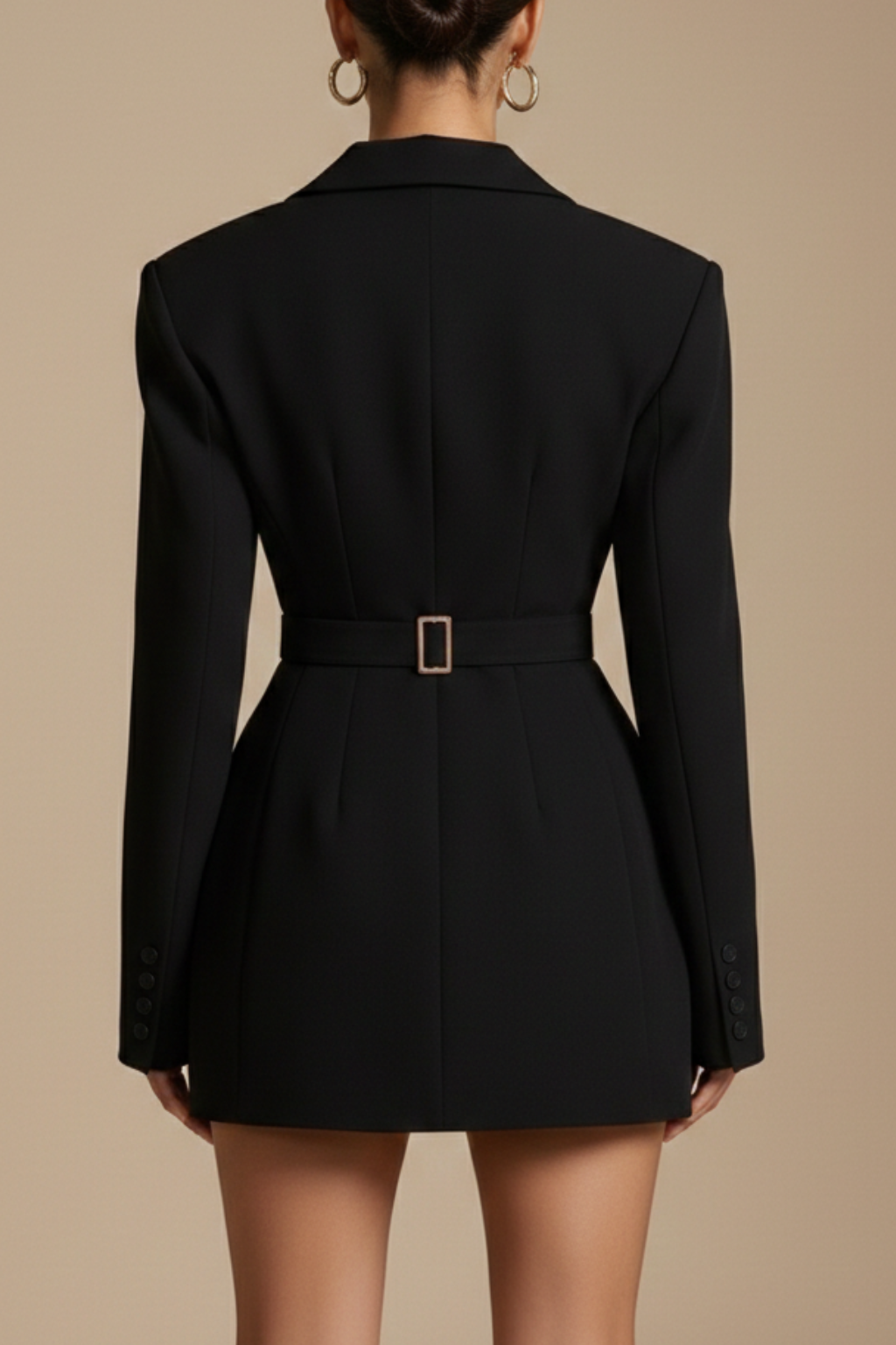 Women’s Double-Breasted Blazer Mini Dress with Notched Lapel
