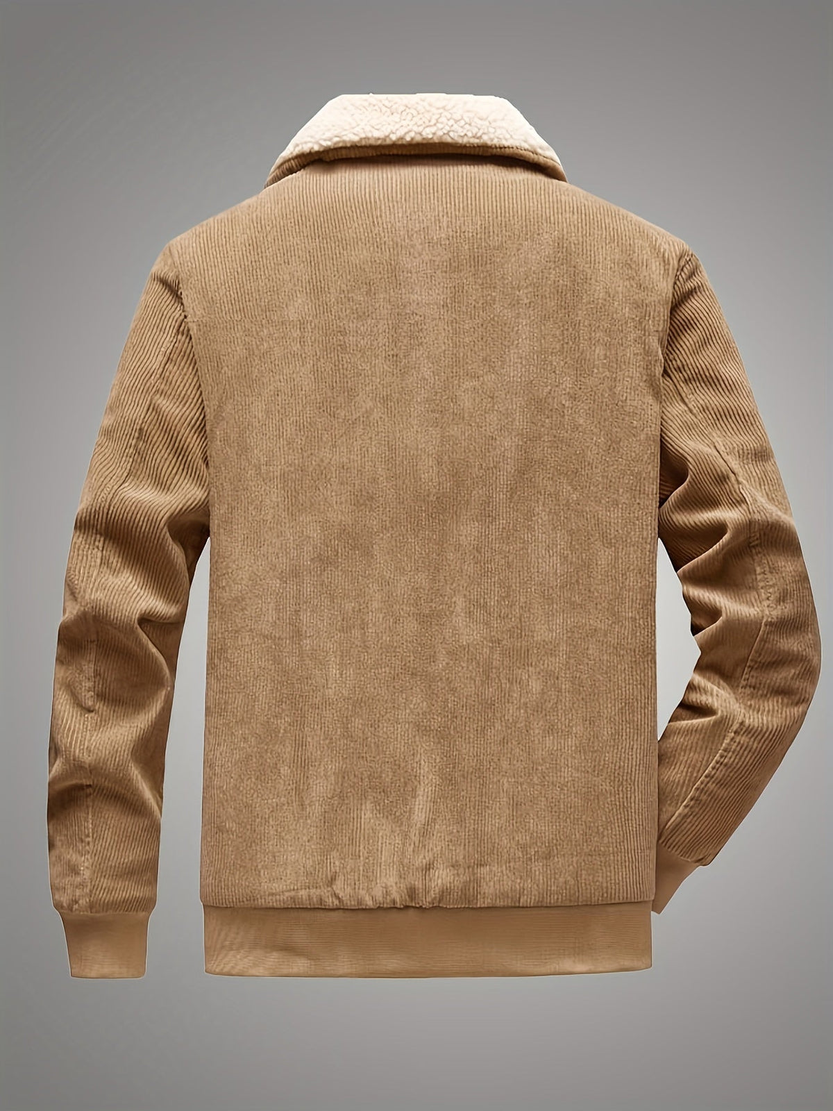 Insulated Winter Jacket with Stand Collar and Plush Lining, Relaxed Fit