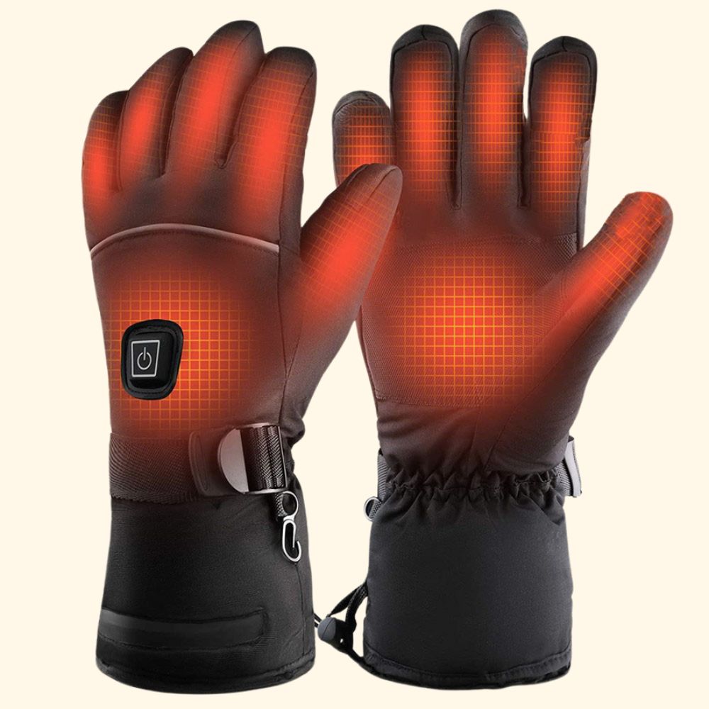 Rechargeable Heated Gloves with Touchscreen Fingertips and Carbon Fiber Heating Elements, 8-Hour Battery