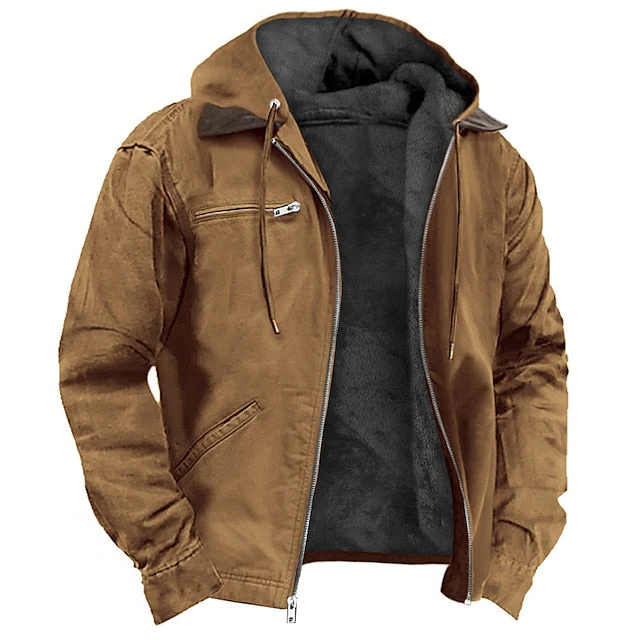 Men's Winter Coat with Full Zip Closure and Tailored Fit, XXS-3XL