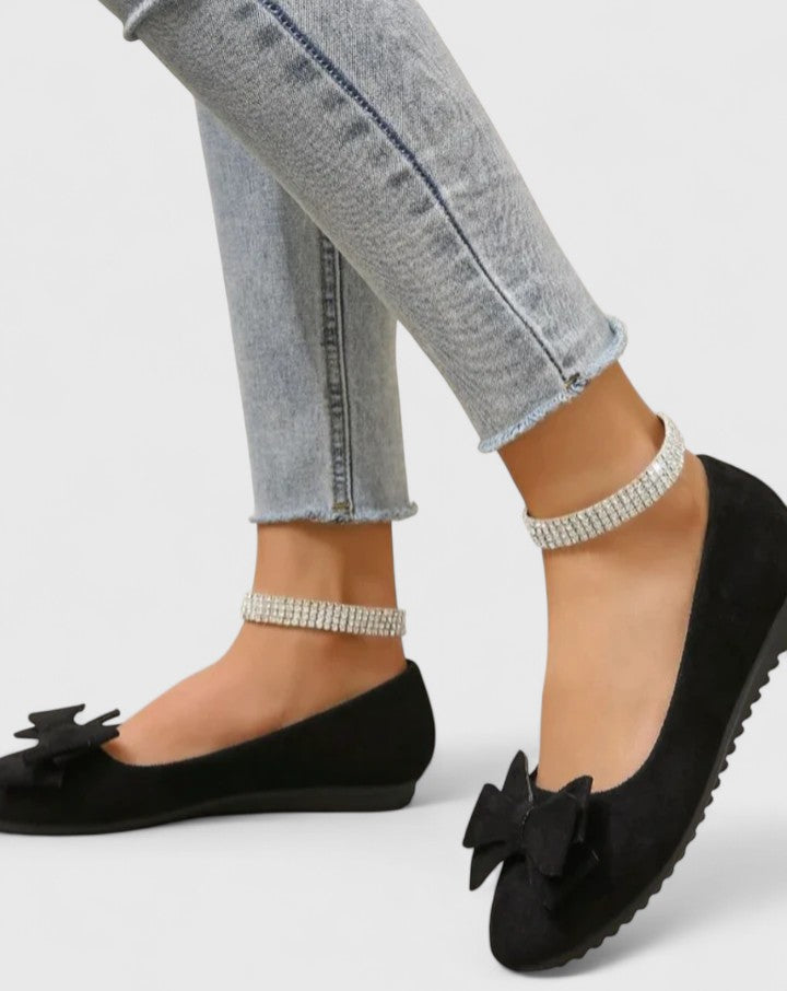 Women's Suede Flats Orthopedic Bow Toe