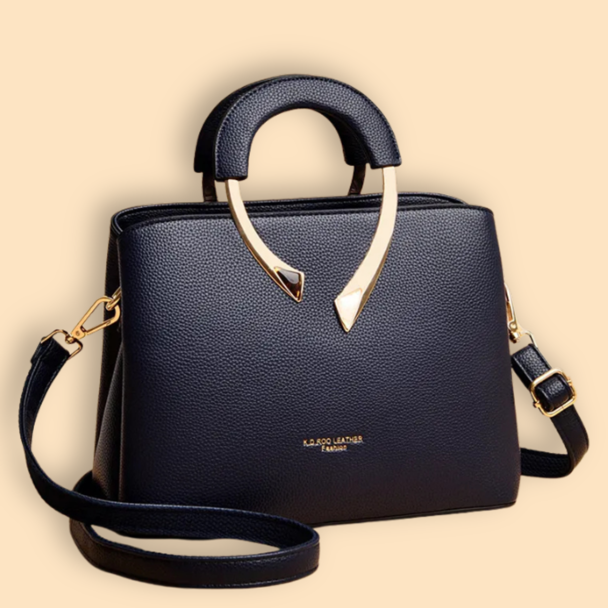 Elegant Tote Bag - Structured Silhouette - Gold Accent Handle - Everyday Carryall