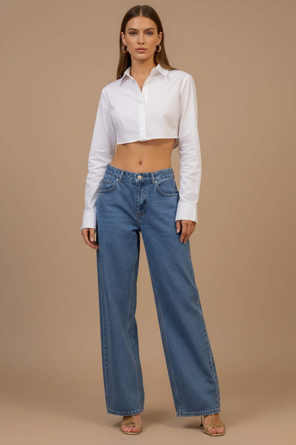 Women’s Low Waist Baggy Boyfriend Jeans – Full Length 90s Style Denim Fit
