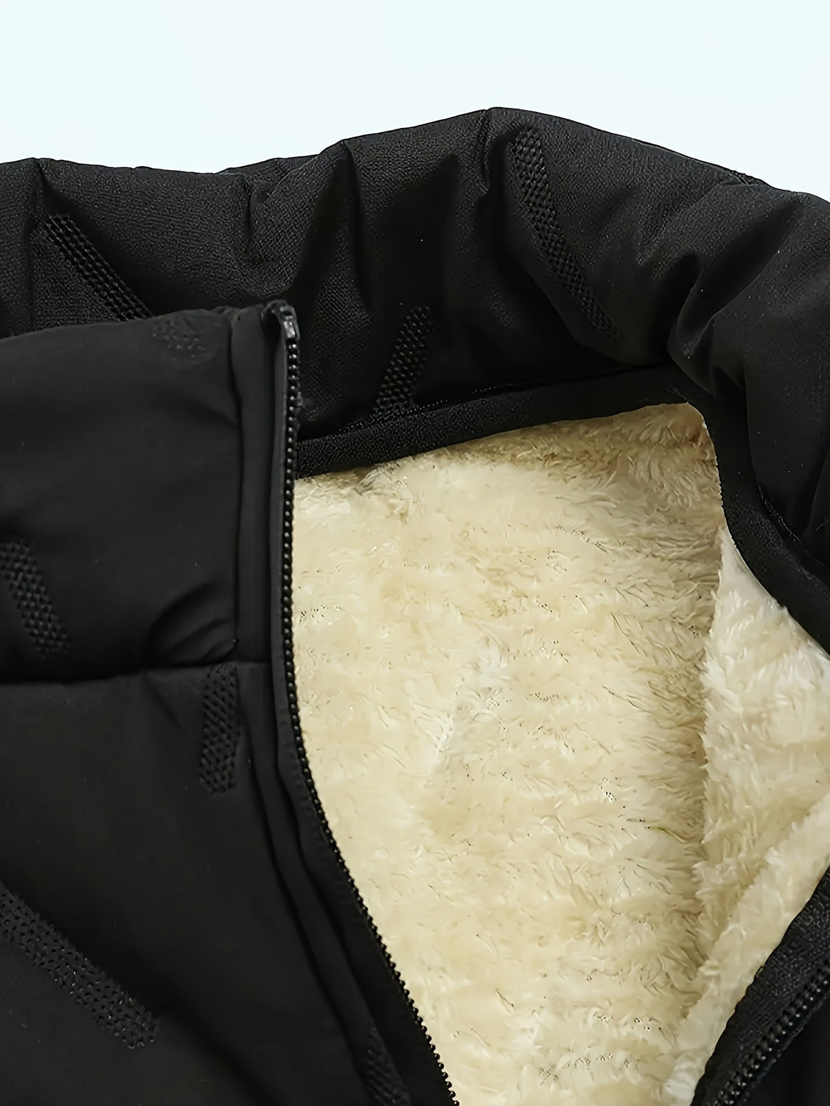 Sleeveless Insulated Vest with Stand Collar and Zippered Pockets, Plush Lined
