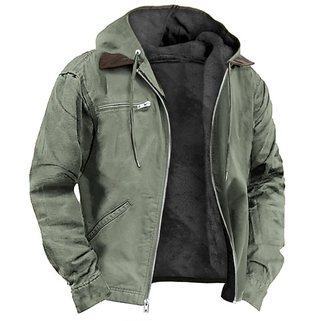 Men's Winter Coat with Full Zip Closure and Tailored Fit, XXS-3XL