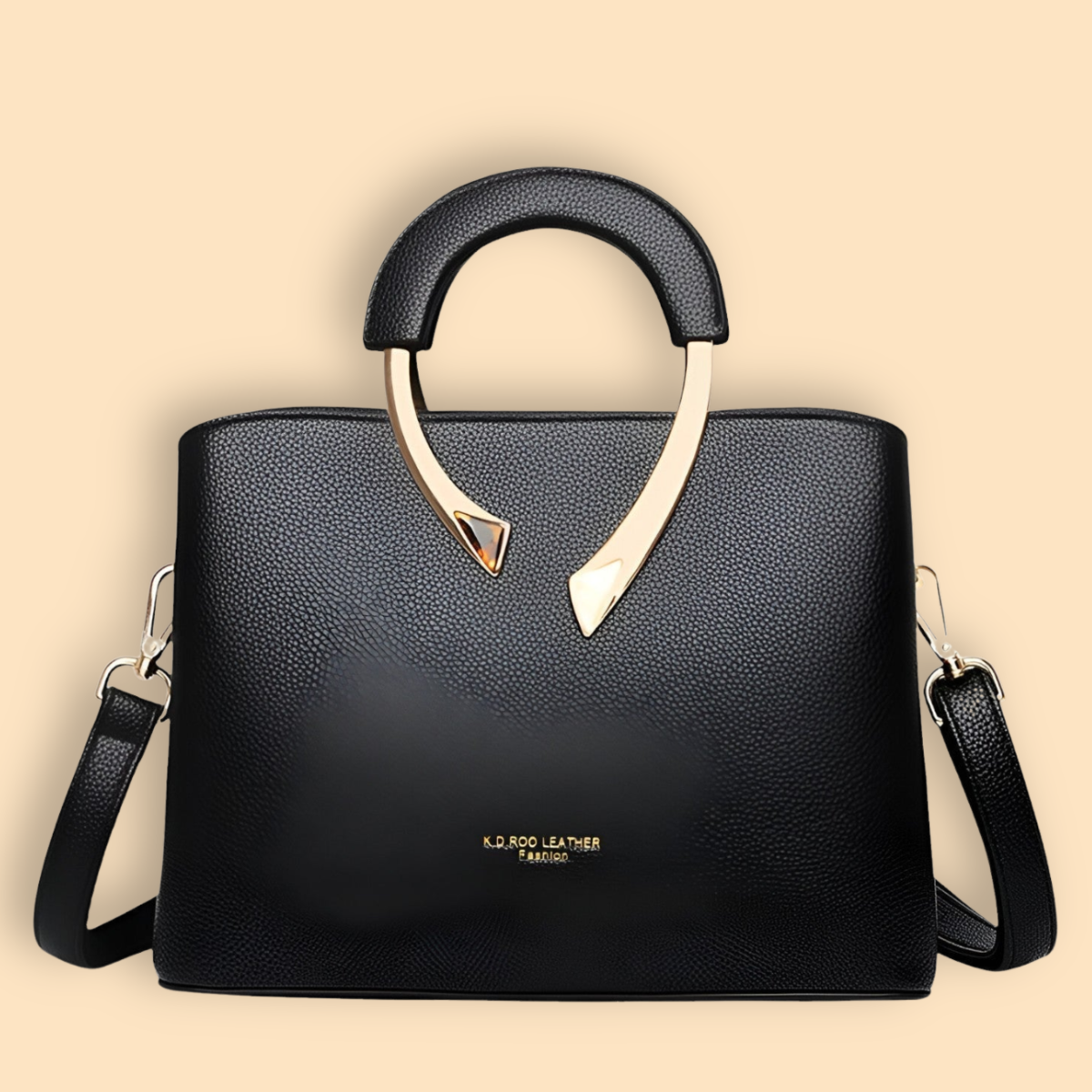 Elegant Tote Bag - Structured Silhouette - Gold Accent Handle - Everyday Carryall