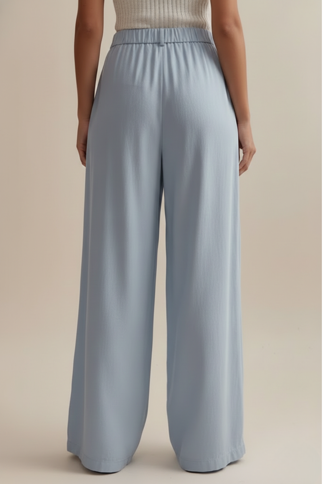 Women’s Wide Leg Pants - High Waist - Full Length - Tie Waist Design
