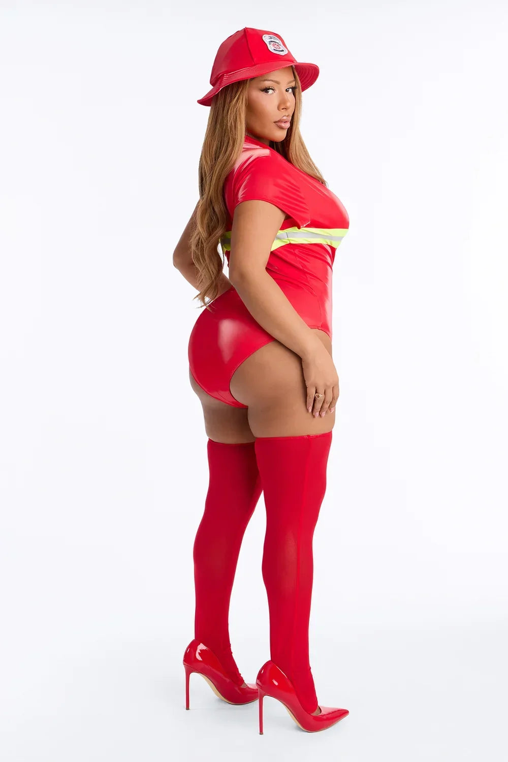 Emergency Rescue Bodysuit Set with Thigh High Stockings and Hat