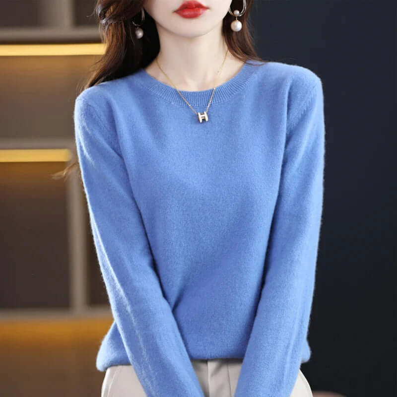 Knitted Pullover Sweater with Soft Fabric and Natural Insulation, Fitted Silhouette