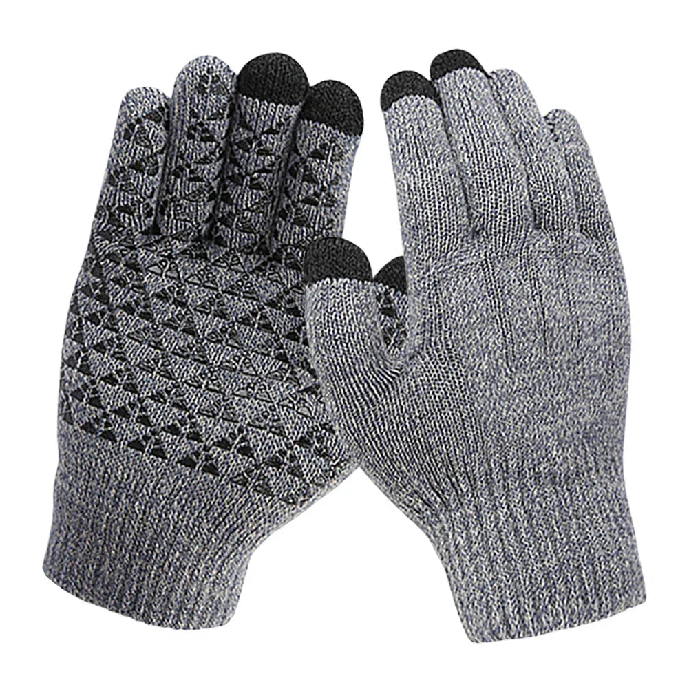 Touchscreen Gloves with USB Heating Elements and Silicone Palm Grip