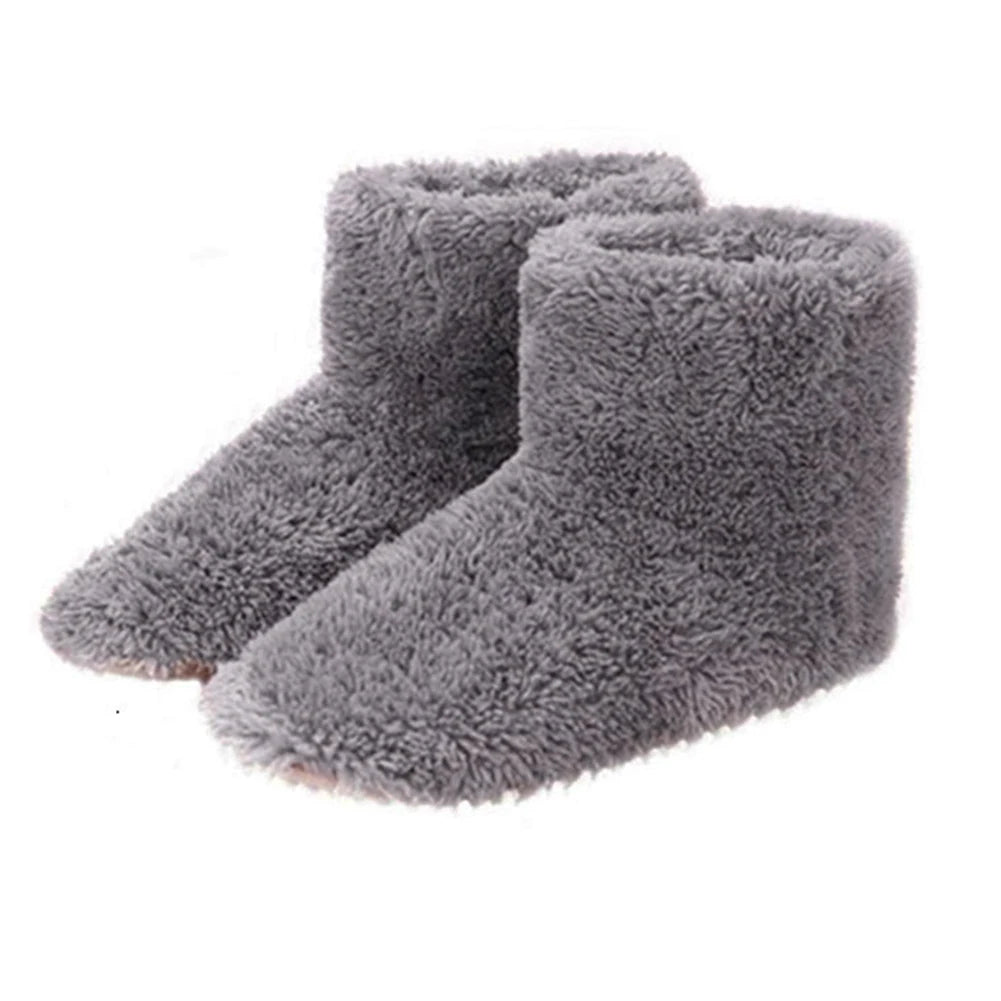 USB Heated Slippers with Plush Lining and Extended Cord for Men and Women