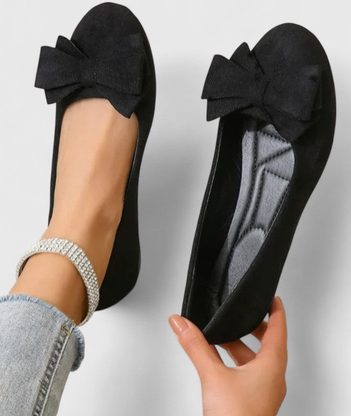 Women's Suede Flats Orthopedic Bow Toe