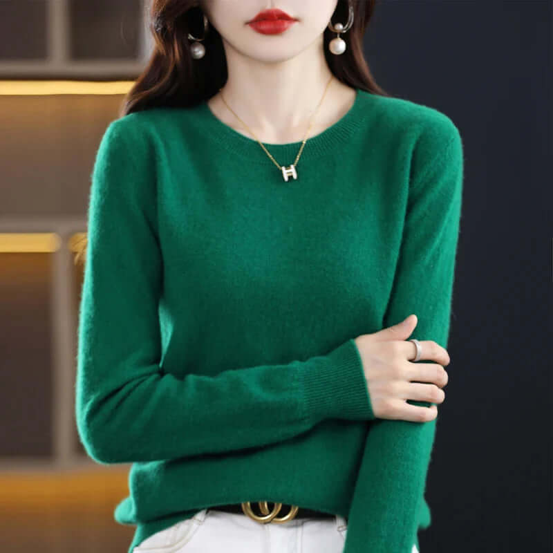 Knitted Pullover Sweater with Soft Fabric and Natural Insulation, Fitted Silhouette