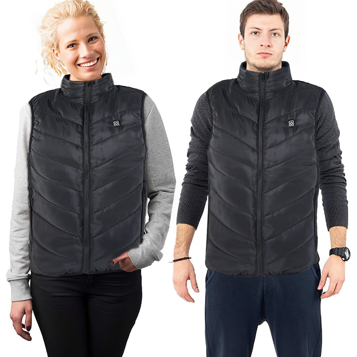 Heated Vest with Four Carbon Fiber Zones and Power Bank, 8-Hour Runtime