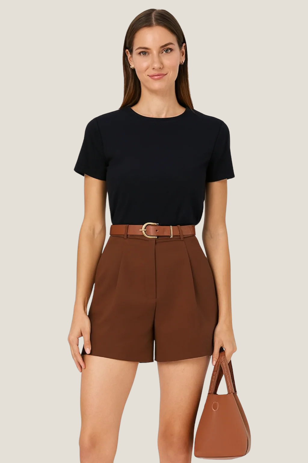 High Rise Pleated Shorts - Tailored Fit - Elegant Smart Casual Womenswear