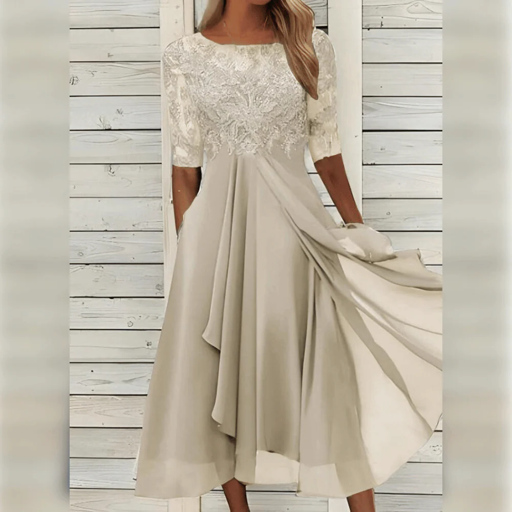 Elegant Dress with Body Conforming Fit for Weddings and Events