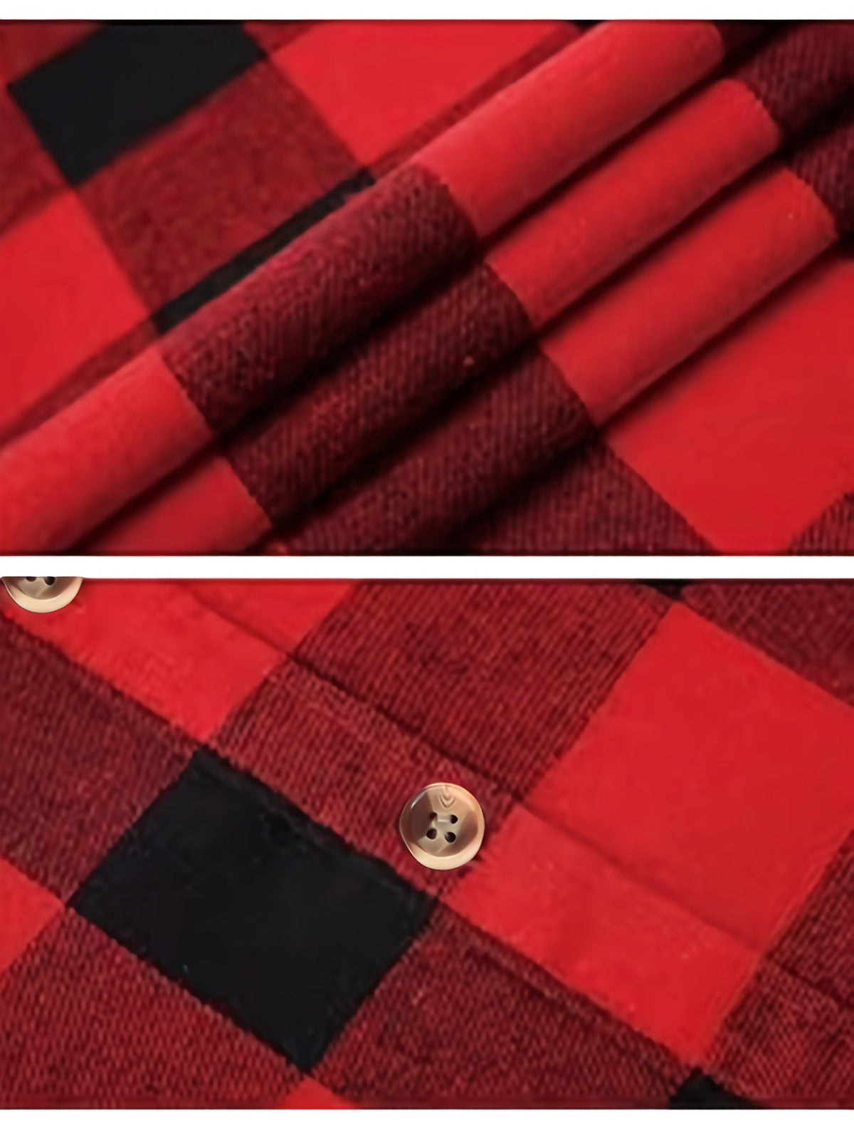 Button Up Buffalo Check Shirt with Chest Pockets and Relaxed Fit