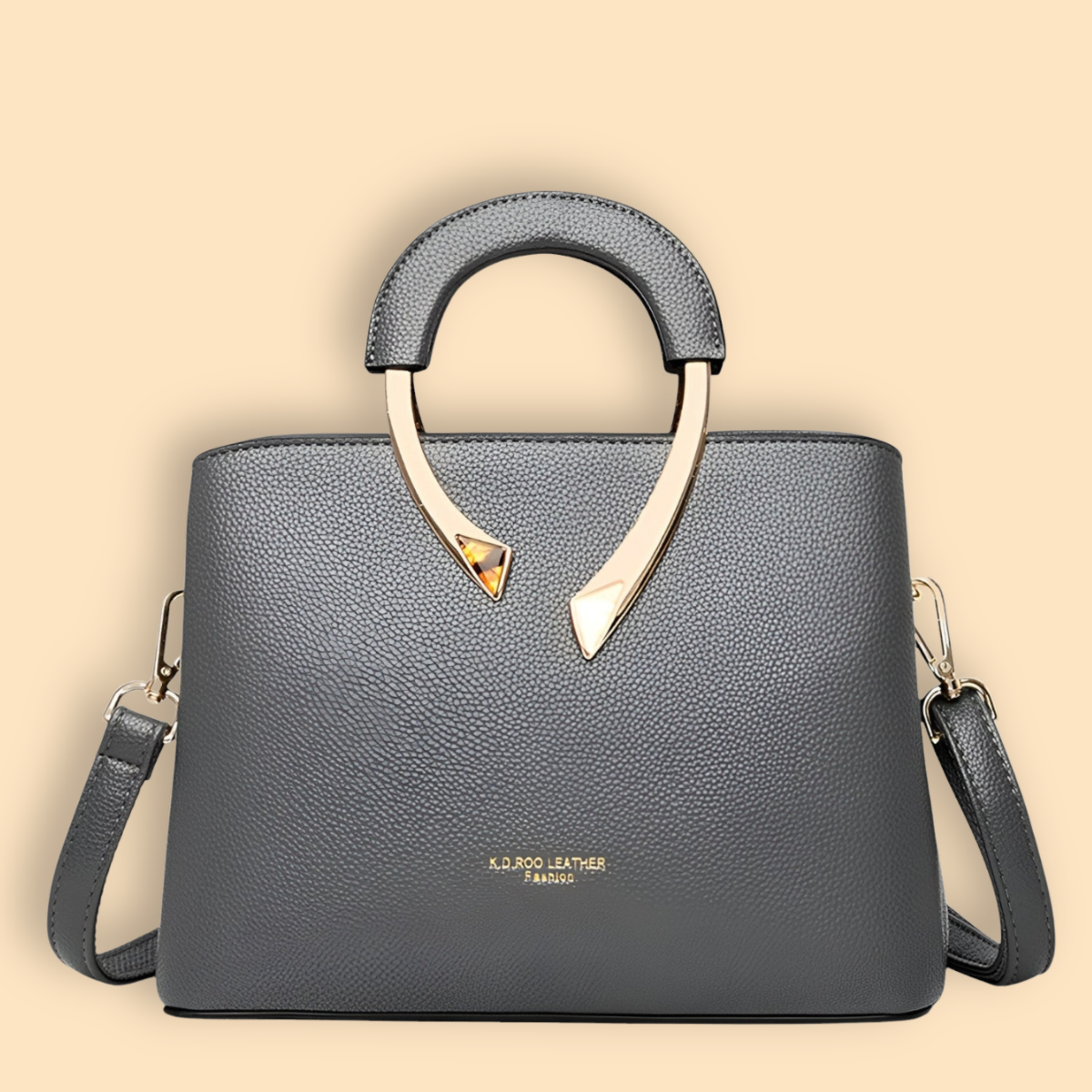 Elegant Tote Bag - Structured Silhouette - Gold Accent Handle - Everyday Carryall