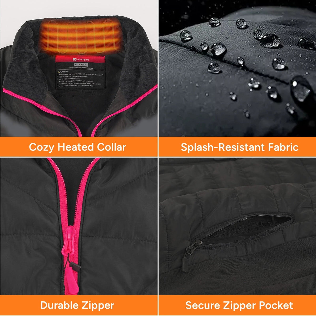Women's Heated Vest with Six Zones and Adjustable Temperature, Machine Washable