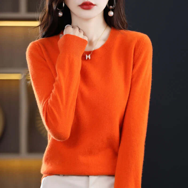 Knitted Pullover Sweater with Soft Fabric and Natural Insulation, Fitted Silhouette