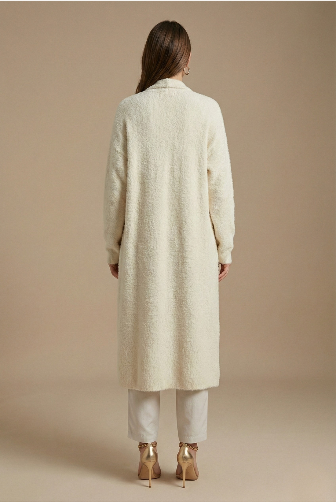 Women’s Longline Open Cardigan with Relaxed Silhouette