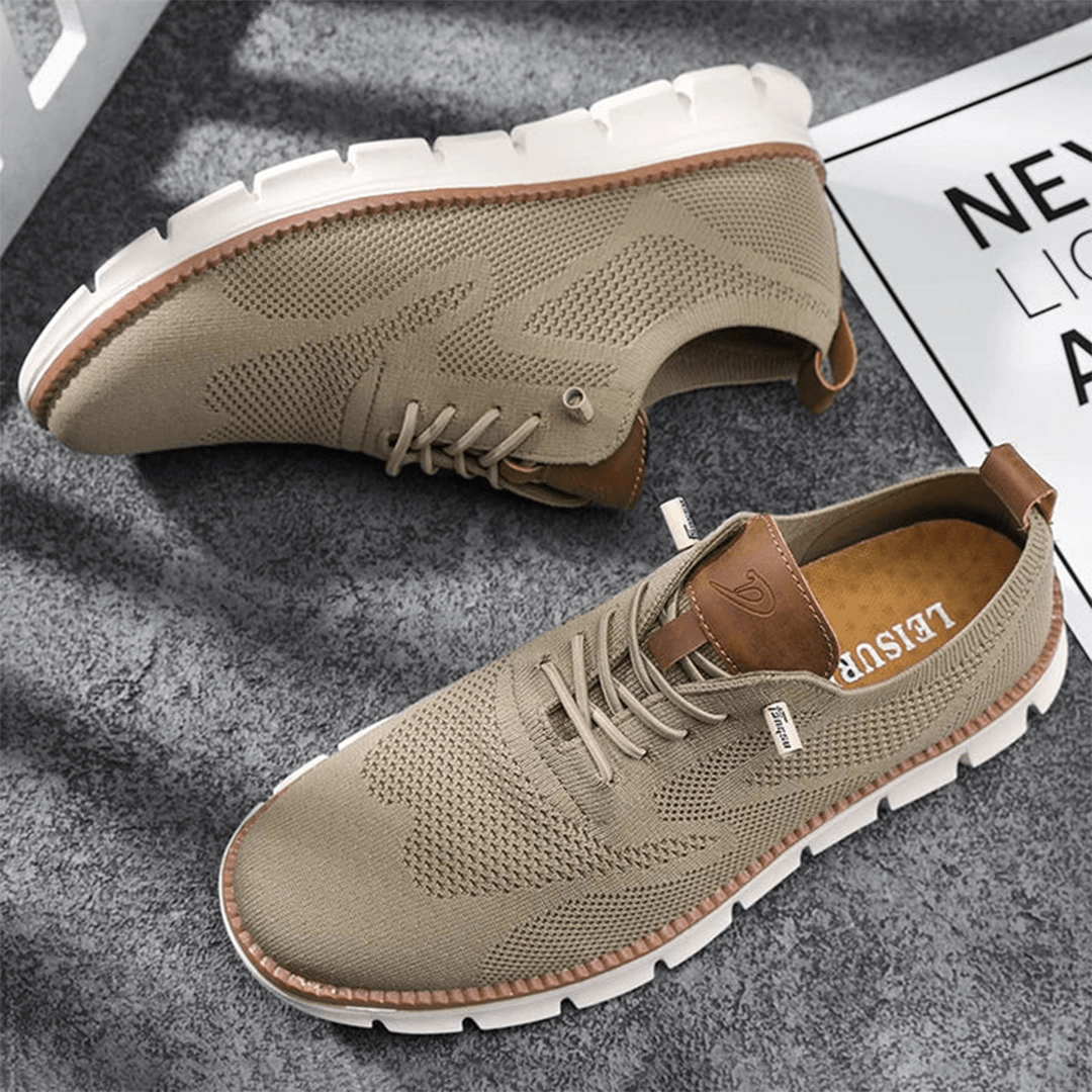 Breathable Mesh Sneakers with Cushioned Sole and Textured Grip Outsole