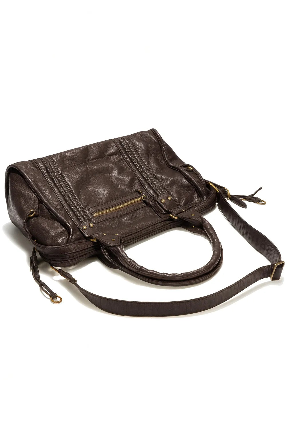 Women Structured Shoulder Handbag - Zip Pocket Everyday Carry Design