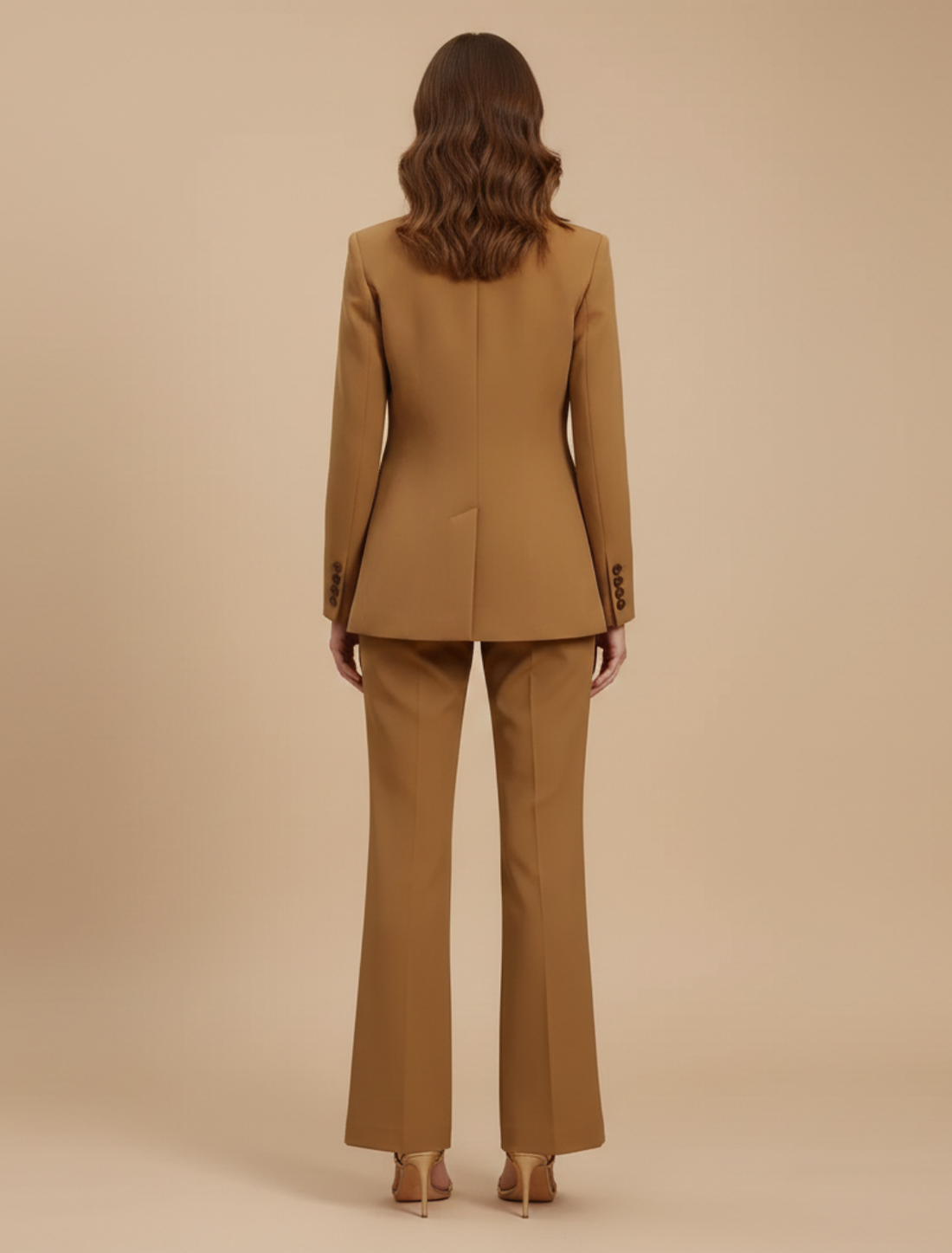 Women’s 3-Piece Suit with Single-Breasted Blazer Buttoned Waistcoat and Straight-Leg Trousers