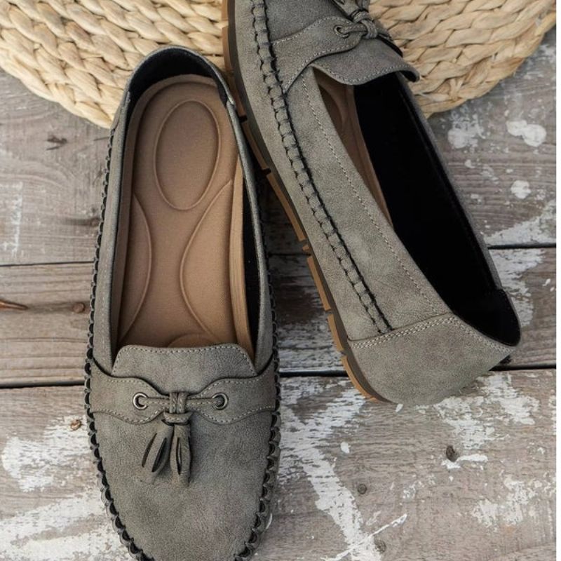 Memory Foam Loafers with Contoured Arch Support and Bow Detail