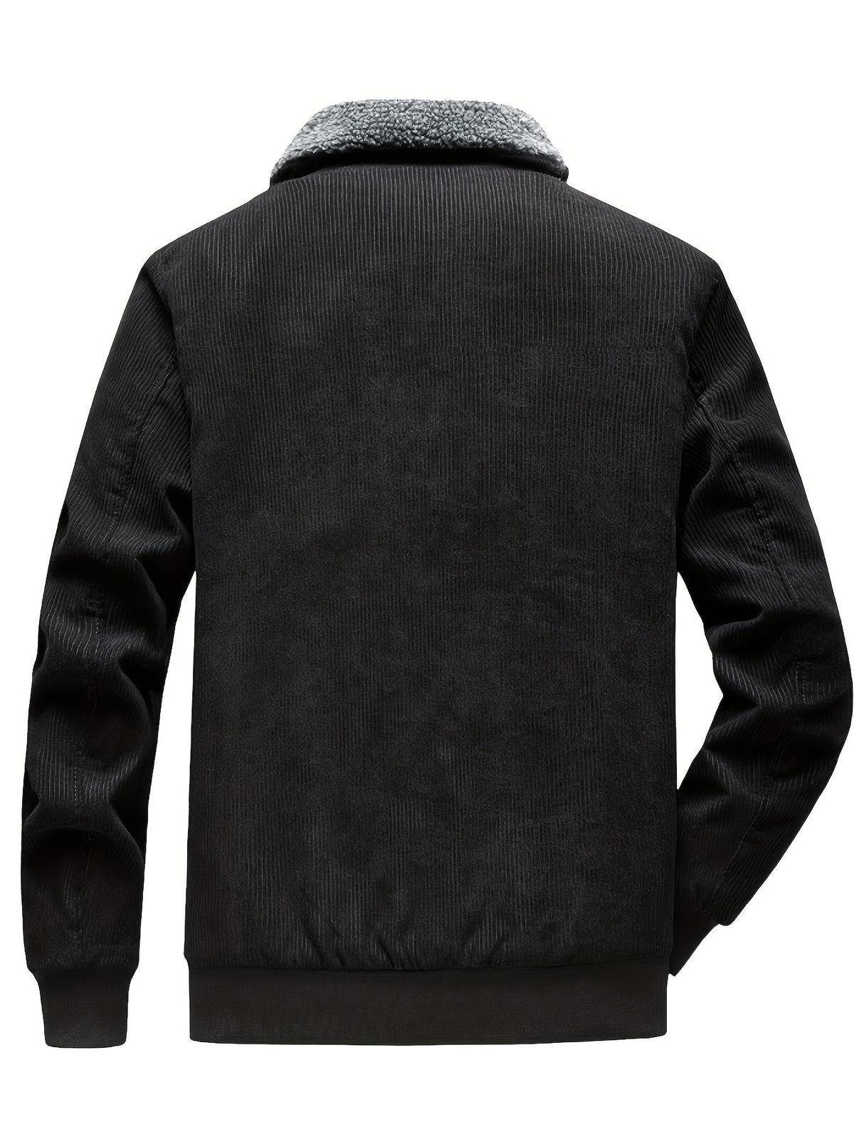 Insulated Winter Jacket with Stand Collar and Plush Lining, Relaxed Fit