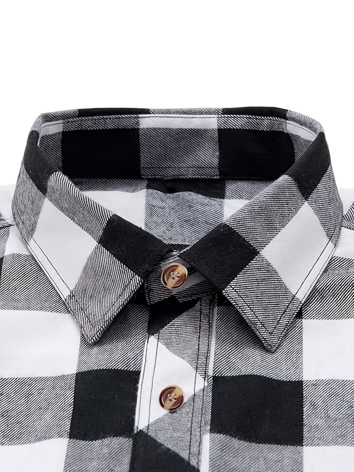 Button Up Buffalo Check Shirt with Chest Pockets and Relaxed Fit