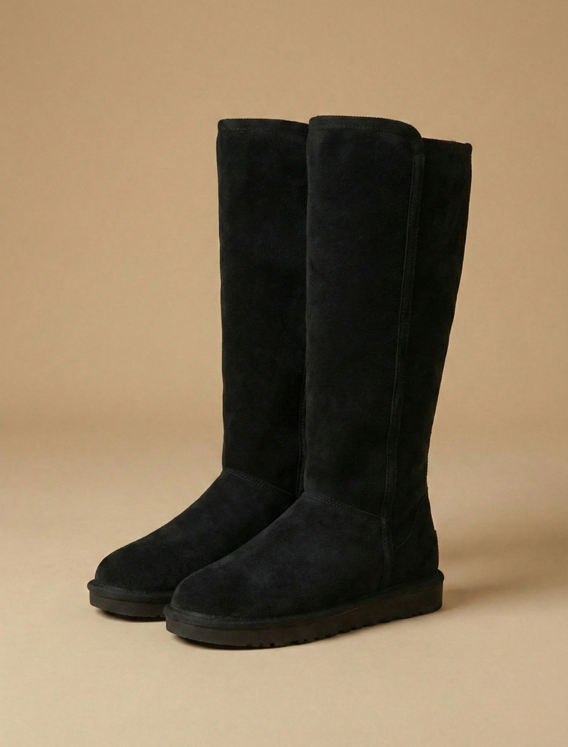 Damen Winterstiefel bis zur Mitte der Wade mit seitlichem Reißverschluss und Plüschfutter