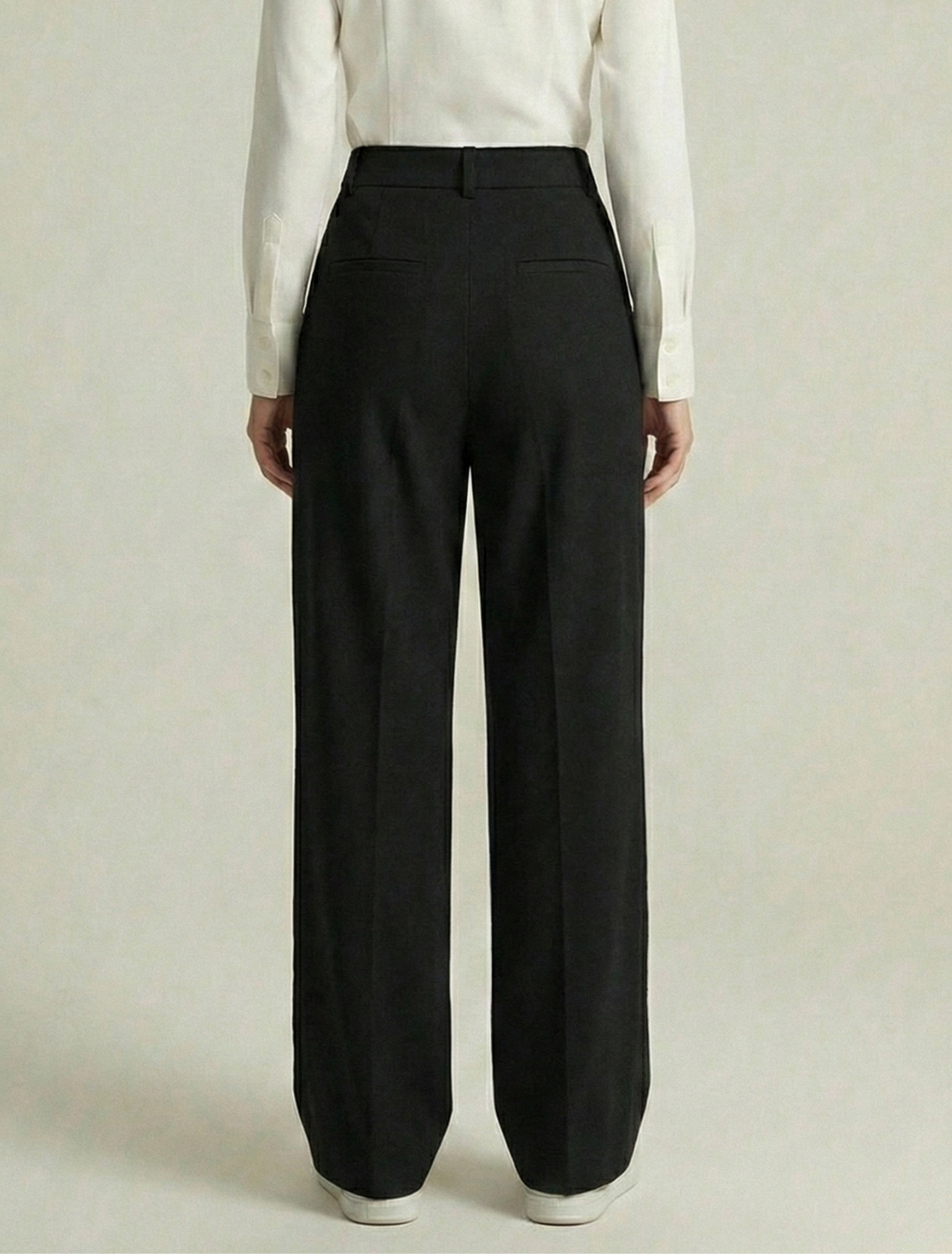 Women’s Wide Leg Pants - High Waist - Full Length - Front Pleat Detail - Tailored Fit