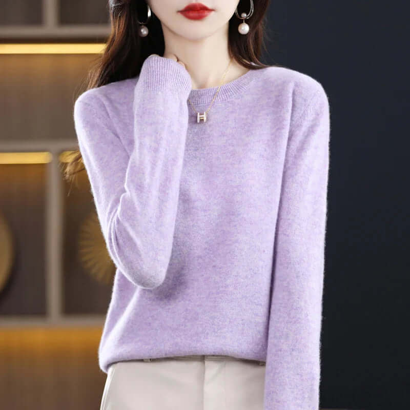 Knitted Pullover Sweater with Soft Fabric and Natural Insulation, Fitted Silhouette