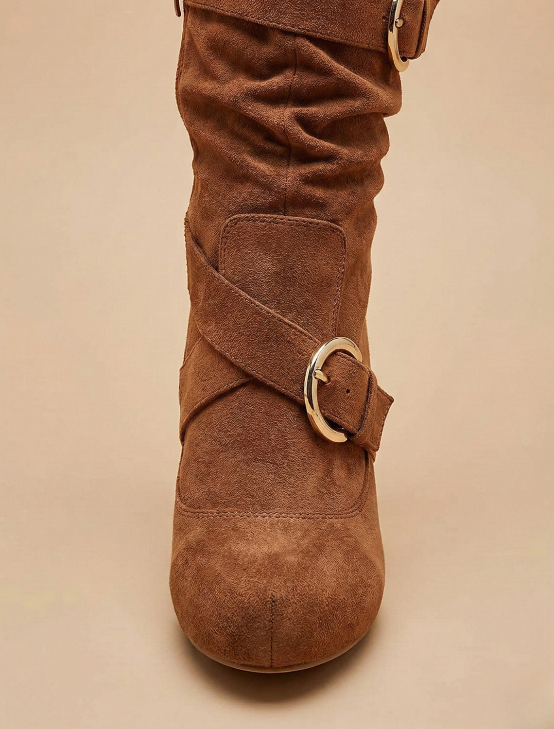 Damen-Lässige kniehohe Stiletto-Stiefel mit dekorativer Schnalle