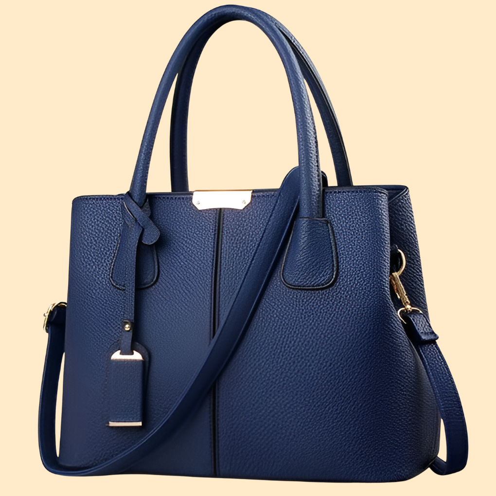 Bolso Tote Estructurado para Mujer - Bolso de Mano con Asa Superior y Correa Cruzada Desmontable con Herrajes en Tono Dorado