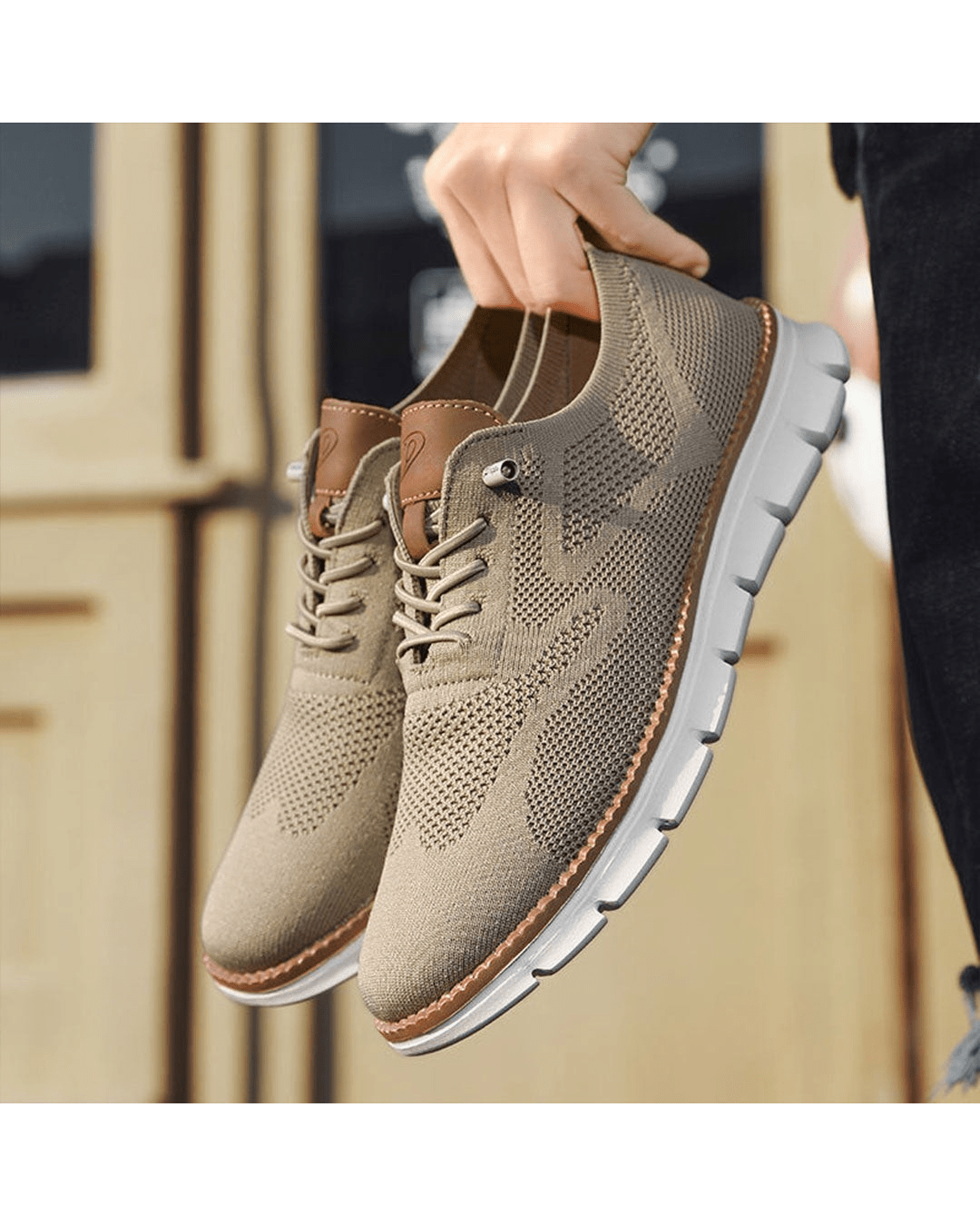 Breathable Mesh Sneakers with Cushioned Sole and Textured Grip Outsole