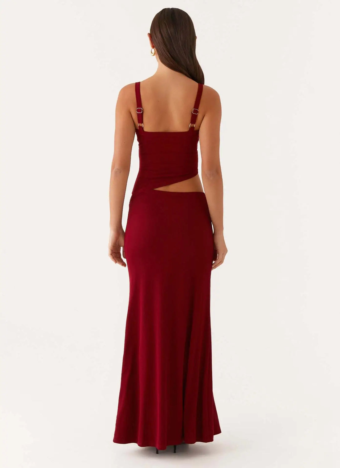 Women's Sleeveless Cutout Maxi Dress - V-Neck Tank Style