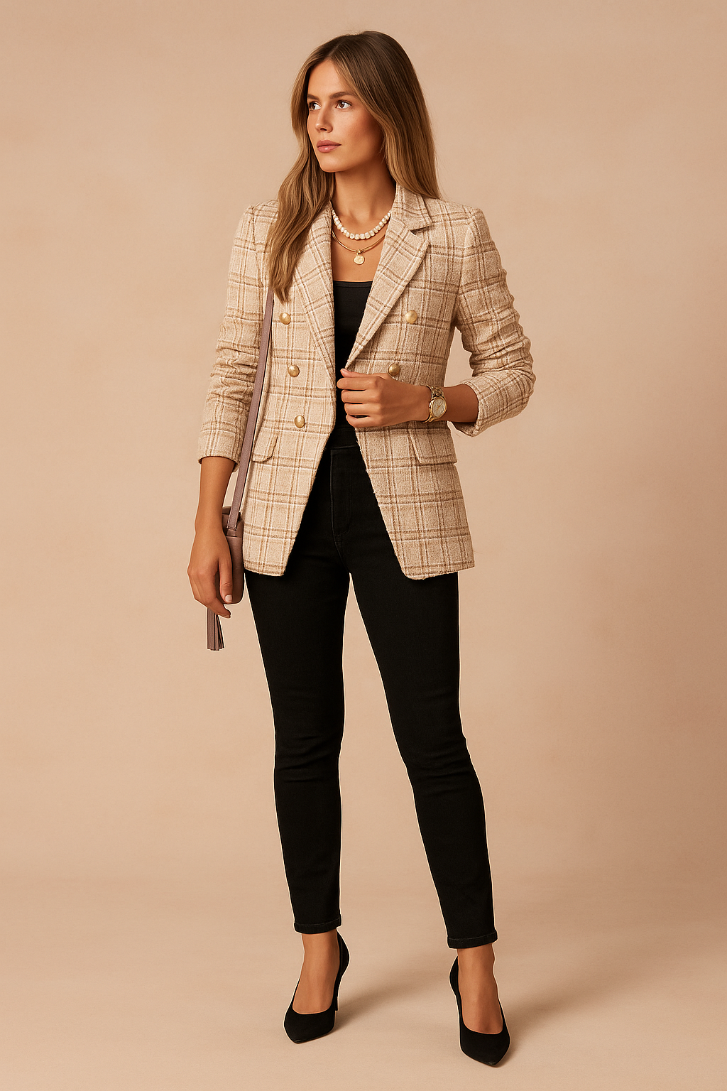 Abbey | Elegant Womens Checked Jacket 3