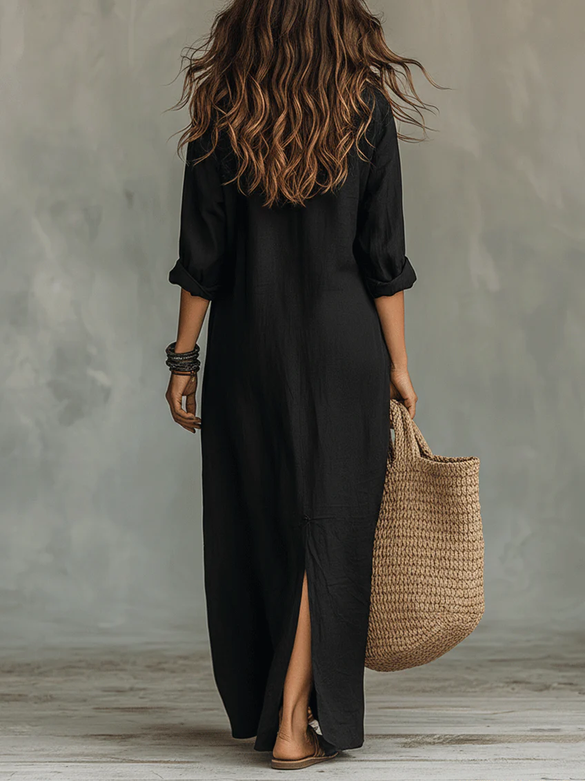 Women's Maxi Dress Shirt Style Relaxed Fit