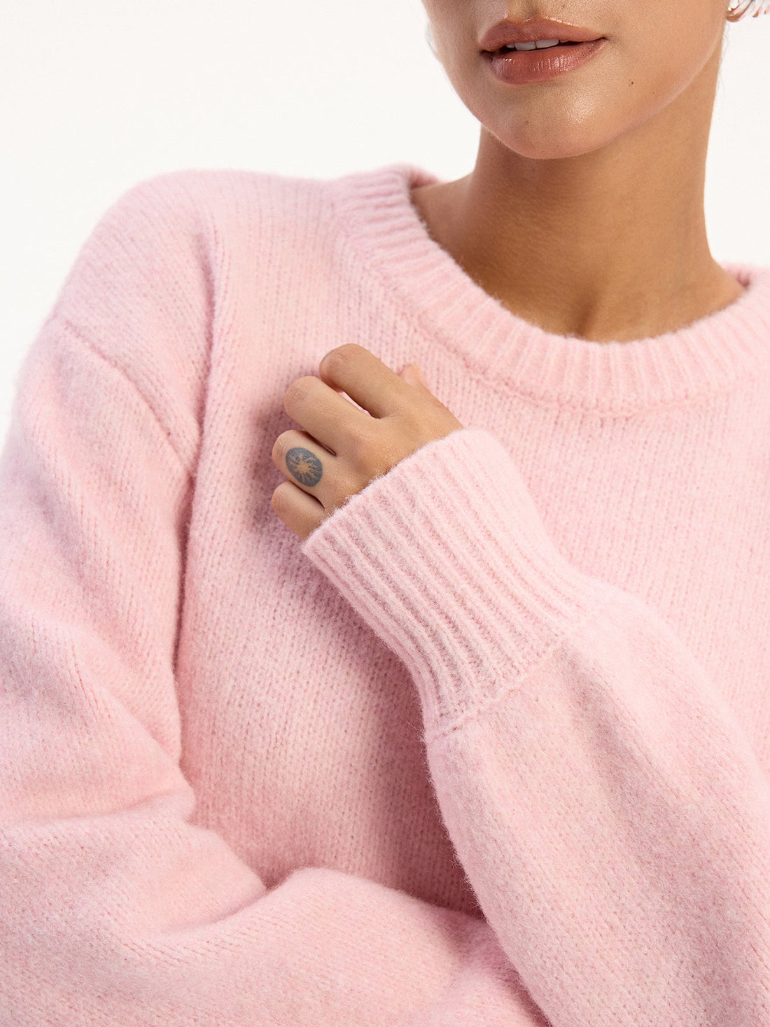 Pullover Knit Sweater with High Stretch Fabric and Wool Blend, Regular Fit