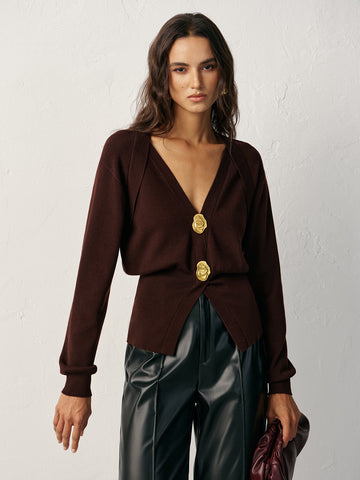 Women's Knit Cardigan with Medium Stretch and Layering Weight
