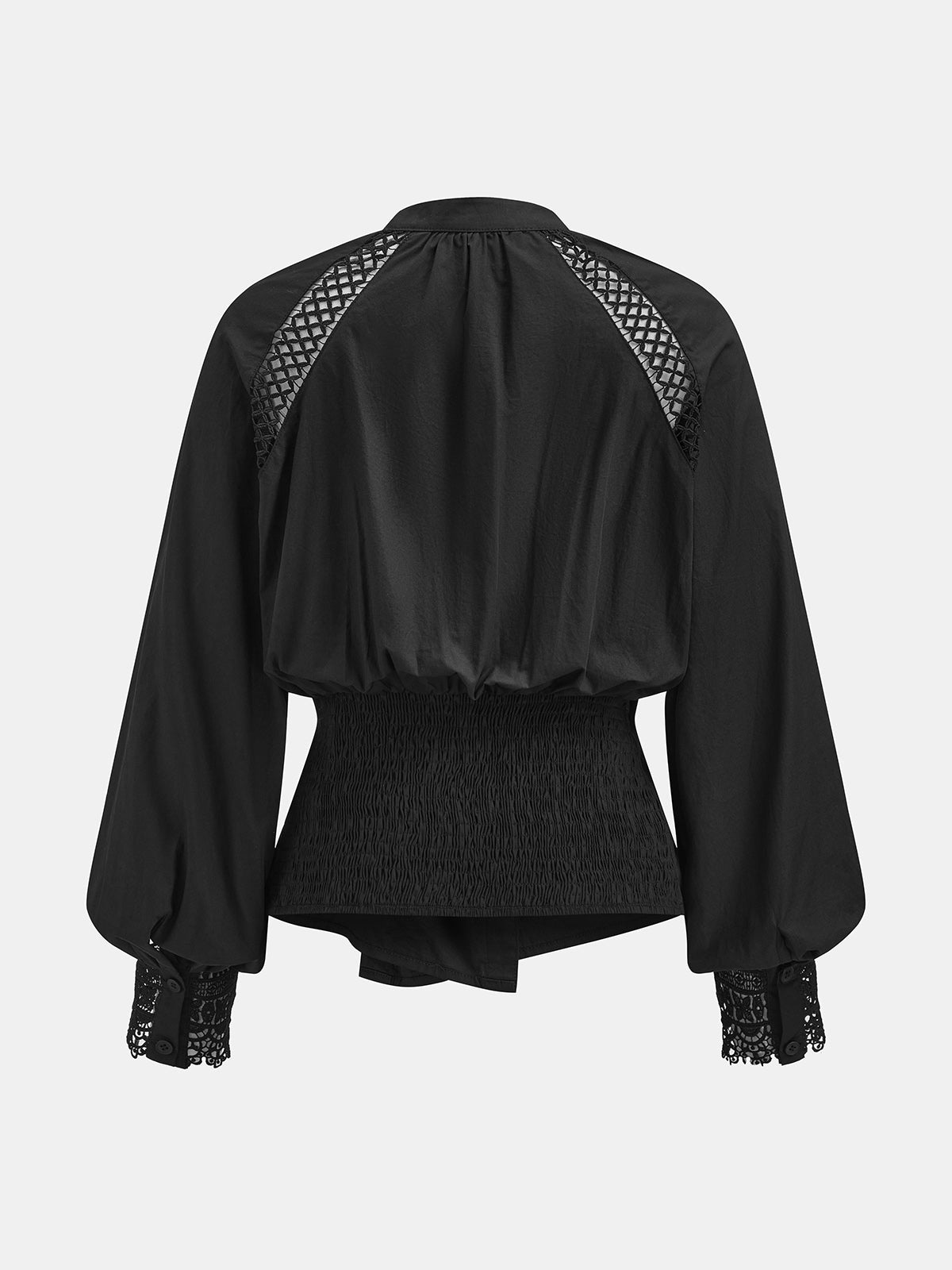 Long Sleeve Cotton Blouse with Half Button Closure and Built-In Lining