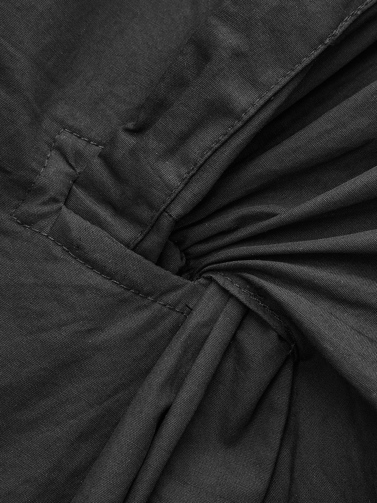 Long Sleeve Cotton Blouse with Half Button Closure and Built-In Lining