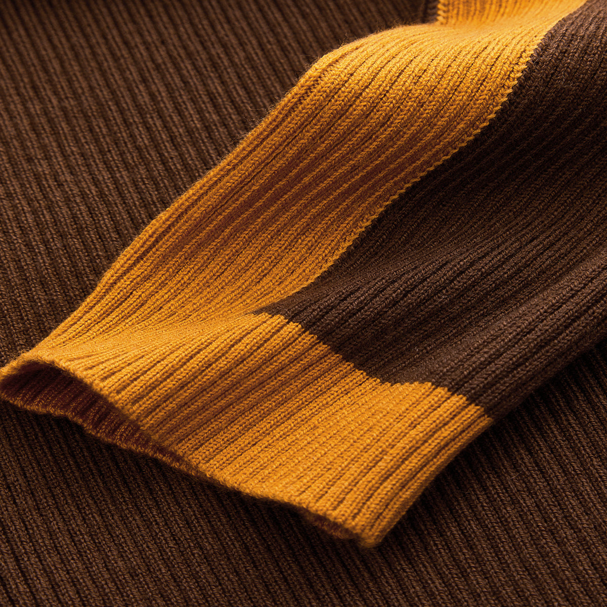 Mock Neck Knit Sweater with Color Block Design and Medium Stretch