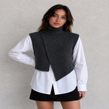 Relaxed Fit Knit Sweater with Slight Stretch and Breathable Weave, Five Sizes